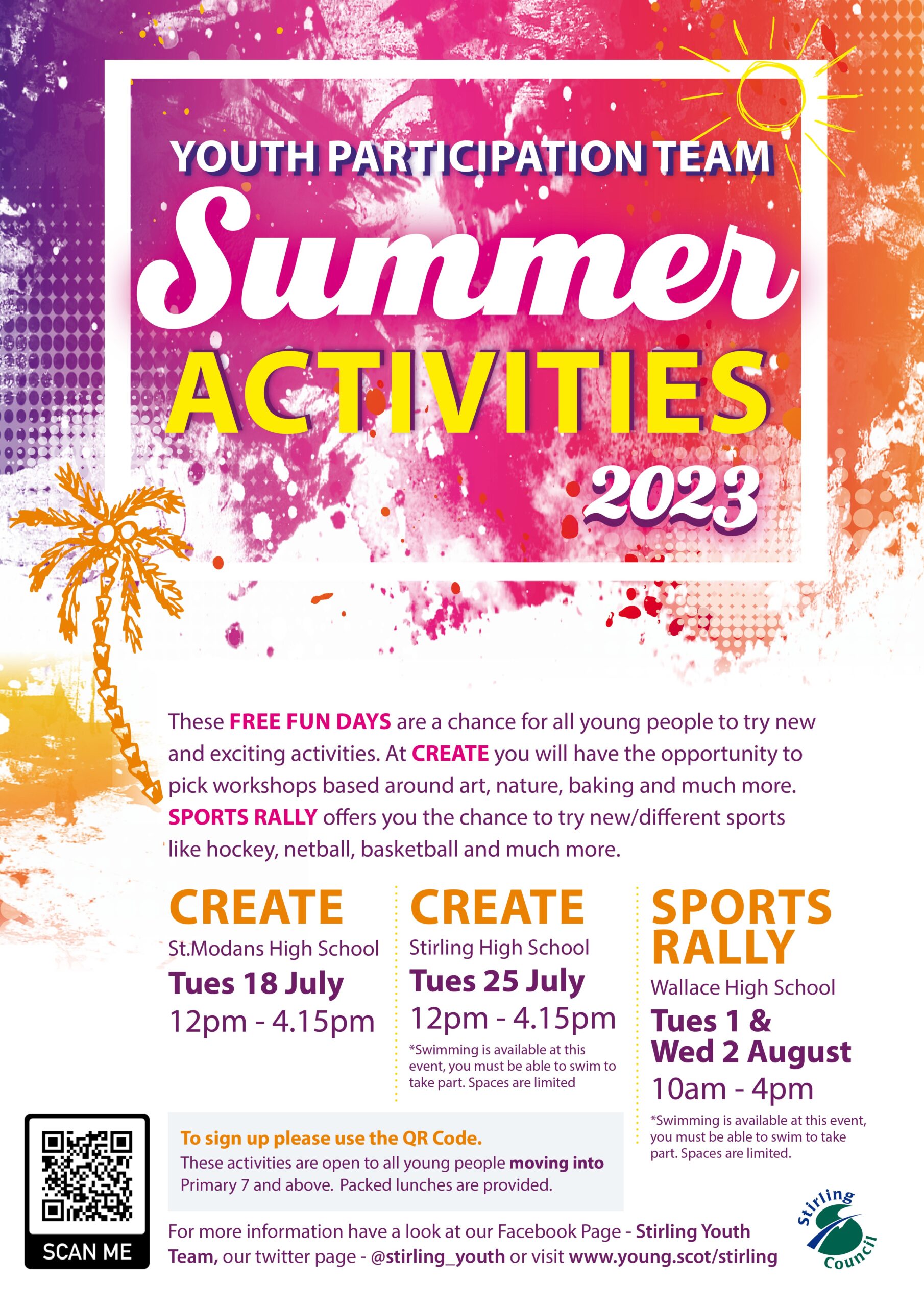 Free fun days for young people in Stirling during Summer 2023