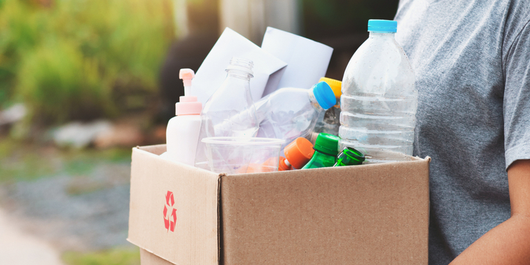 Box of mixed recycling