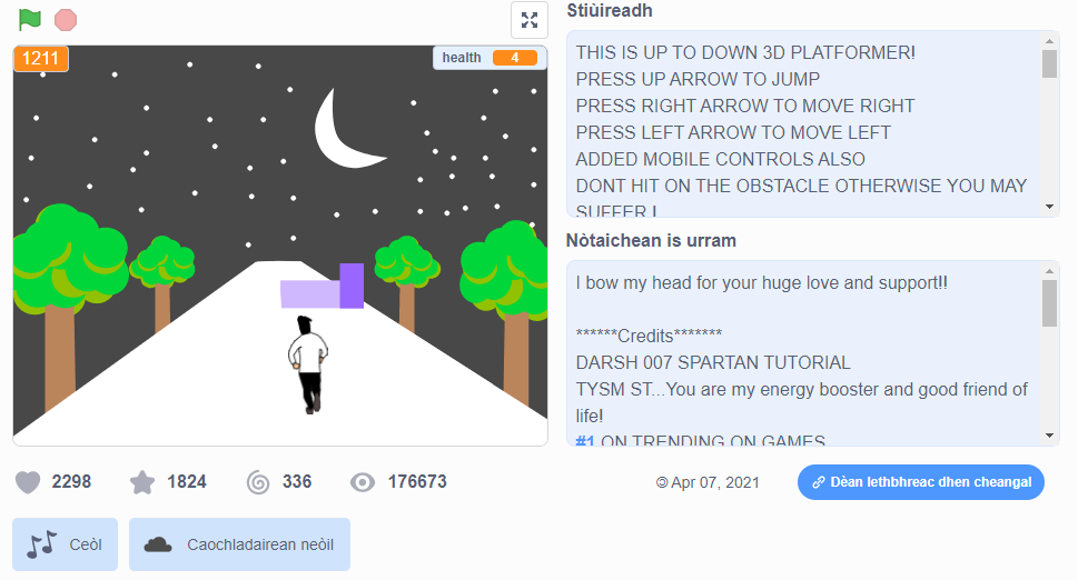Scratch game example