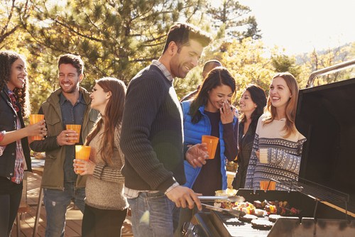 Group of friends having a barbecue
