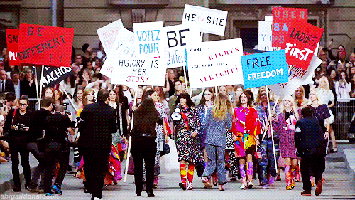Chanel Fashion Show Women's Rights Protest GIF